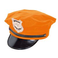 Agent hoeden in oranje kleur - thumbnail