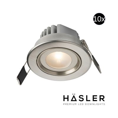 Inbouwspot Häsler Tarragona Incl. Fase Aansnijding Dimbaar 8 cm 4 Watt Warm Wit RVS Set 10x