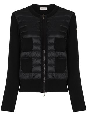 Moncler cardigan à empiècements matelassés - Noir