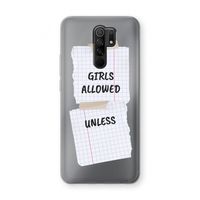 No Girls Allowed Unless: Xiaomi Redmi 9 Transparant Hoesje