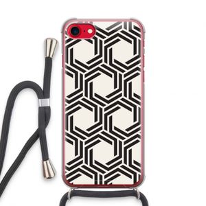 Geometrisch patroon: iPhone SE 2020 Transparant Hoesje met koord