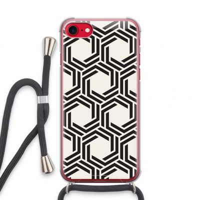 Geometrisch patroon: iPhone SE 2020 Transparant Hoesje met koord