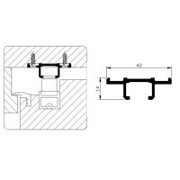 Luvema bovenrail - geanodiseerd - 6600mm - LU-RB.278.G