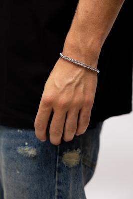 Qream Wheat Armband Heren Zilver - Maat 19cm - Kleur: Zilver | Soccerfanshop