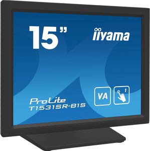 Iiyama ProLite T1531SR-B1S Touchscreen monitor Energielabel: E (A - G) 38.1 cm (15 inch) 1024 x 768 Pixel 4:3 18 ms HDMI, DisplayPort, Audio-Line-out, VGA VA