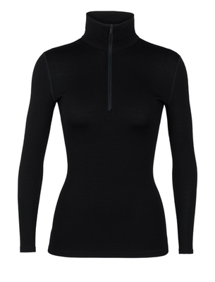 Icebreaker 260 Tech LS Half Zip Thermoshirt Dames Black L
