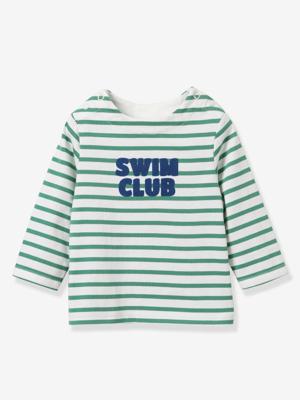 T-shirt baby gestreept met lange mouwen groen