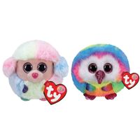 Ty - Knuffel - Teeny Puffies - Rainbow Poodle & Owen Owl - thumbnail