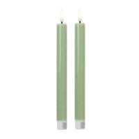 LED dinerkaarsen - groen - set van 2 - ø2.2x24.5 cm LED dinerkaarsen - groen - set van 2 - ø2.2x24.5 cm