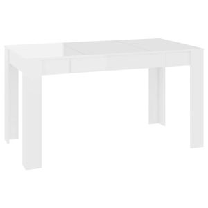 The Living Store Eettafel - Hoogglans wit - 140 x 74.5 x 76 cm - Stevig en stabiel