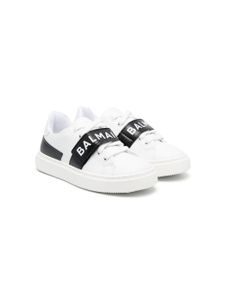 Balmain Kids baskets lacées à logo imprimé - Blanc