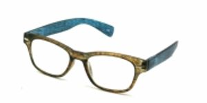 HIP Leesbril WF hout bruin/blauw +3.0