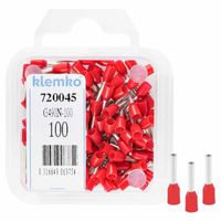 Adereindhuls 1qmm rood penlengte = 8mm 100 stuks 720045 geïsoleerd Klemko
