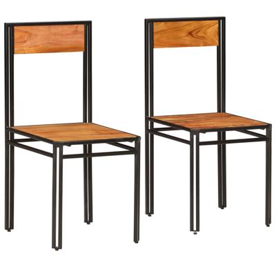 Eetkamerstoelen 2 st massief acaciahout