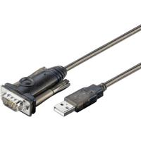 Goobay Serieel Adapterkabel [1x USB-A-stekker - 1x D-sub stekker 9-polig] Goobay 95435 USBA auf D Sub RS232 Stecker 9 pol USB seriell RS232 Konverter 1,5m 1.5