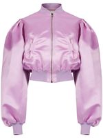 Nina Ricci veste bomber en satin à coupe crop - Rose