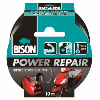 Bison Power Repair Tape Zwart Rol 10M - 6311861 - 6311861