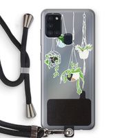 Hang In There: Samsung Galaxy A21s Transparant Hoesje met koord