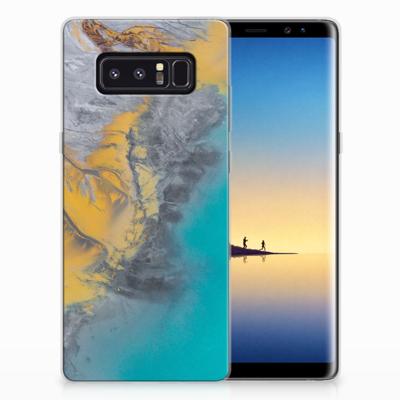 Samsung Galaxy Note 8 | TPU | Siliconen hoesje | Marble Blue Gold