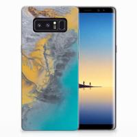 Samsung Galaxy Note 8 | TPU | Siliconen hoesje | Marble Blue Gold