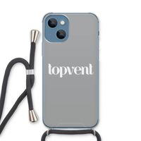 Topvent Grijs Wit: iPhone 13 Transparant Hoesje met koord