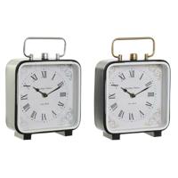 Tafelklok DKD Home Decor Blauw Wit Zwart (2 Stuks)