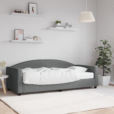 Slaapbank met matras 90x190 cm stof donkergrijs