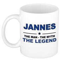 Jannes cadeau mok - man myth legend - naam koffiemok - 300 ml - collega - vaderdag
