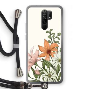 Floral bouquet: Xiaomi Redmi 9 Transparant Hoesje met koord