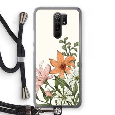 Floral bouquet: Xiaomi Redmi 9 Transparant Hoesje met koord