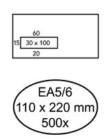 Envelop Hermes EA5/6 110x220mm venster 3x10links zelfkl 500