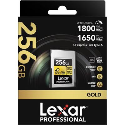 Lexar CFexpress PRO Type A Gold 4.0 Series 256GB R1800/W1650MB/s - VPG400 Lexar CFexpress PRO Type A Gold 4.0 Series 256GB R1800/W1650MB/s - VPG400