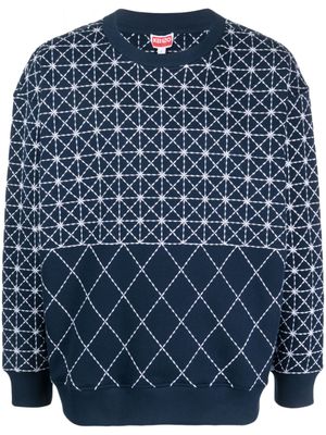 Kenzo pull à patch géométrique - Bleu
