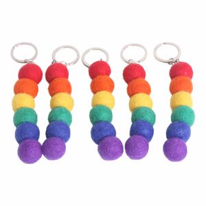 Sleutelhangers Vilt Regenboog (Set van 5)