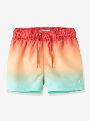 Zwemshort voor jongens met NAME IT-verloop fluoriserend groen