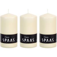 Spaas Cilinderkaars/stompkaars - ivoorwit - 3x - 6 x 10 cm - 25 branduren