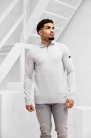 Malelions Knitted Quarter Zip Sweater Heren Lichtgrijs - Maat XL - Kleur: Lichtgrijs | Soccerfanshop