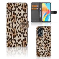 OPPO A58 4G | Telefoonhoesje | Met pasjeshouder | Leopard