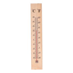 Thermometer - voor binnen en buiten - hout - 40 x 7 cm - Celsius/Fahrenheit