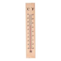 Thermometer - voor binnen en buiten - hout - 40 x 7 cm - Celsius/Fahrenheit - thumbnail