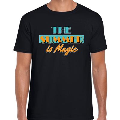Toppers verkleed T-shirt heren - The summer is Magic - zwart - Miami Vice - Tropische feestkleding