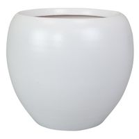 Plantenpot/bloempot in een strakke Modern design look wit Dia 22 cm en Hoogte 20 cm