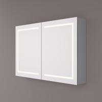 HIPP Design spiegelkast - LED Baan Rondom - 120 x 70 x 14 cm - Spiegelverwarming - 2x Geaard Stopcontact - Verstelbare Glazen Planchetten