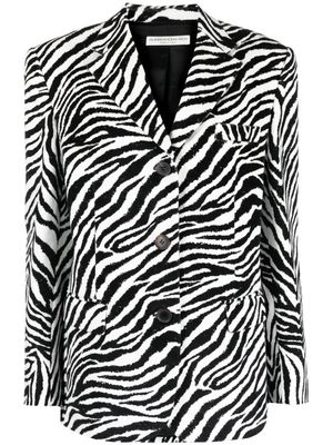 Alessandra Rich blazer imprimé à simple boutonnage - Blanc