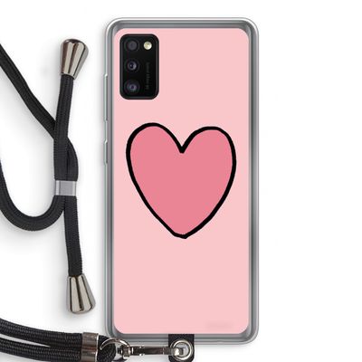 Hartje: Samsung Galaxy A41 Transparant Hoesje met koord