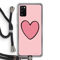 Hartje: Samsung Galaxy A41 Transparant Hoesje met koord Hartje: Samsung Galaxy A41 Transparant Hoesje met koord