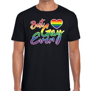 Best gay ever regenboog pride shirt zwart voor heren