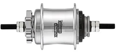 SturmeyArcher versnellingsnaaf 2 speed sturmey archer "automatic a2k" 36 tands voor schijfrem zilver