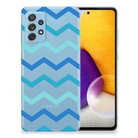 Samsung Galaxy A72 TPU bumper Zigzag Blauw