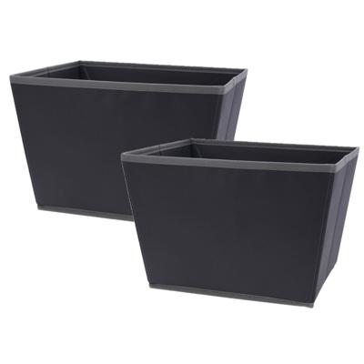 Opbergmand - 2x - antraciet grijs - 29 x 24 x 20 cm - polyester - kledingkast manden Opbergmand - 2x - antraciet grijs - 29 x 24 x 20 cm - polyester - kledingkast manden